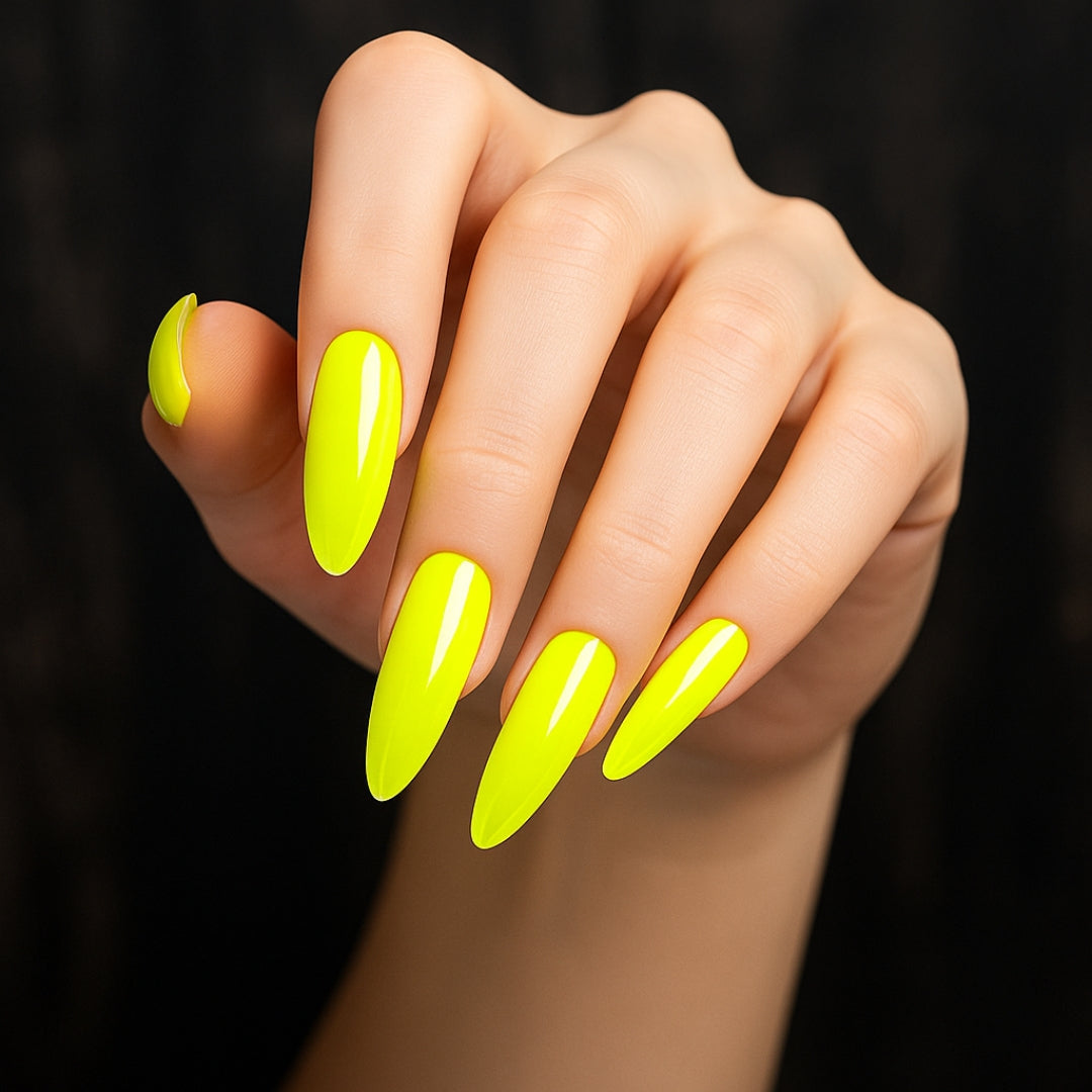 Gel Nails Electric Lemon