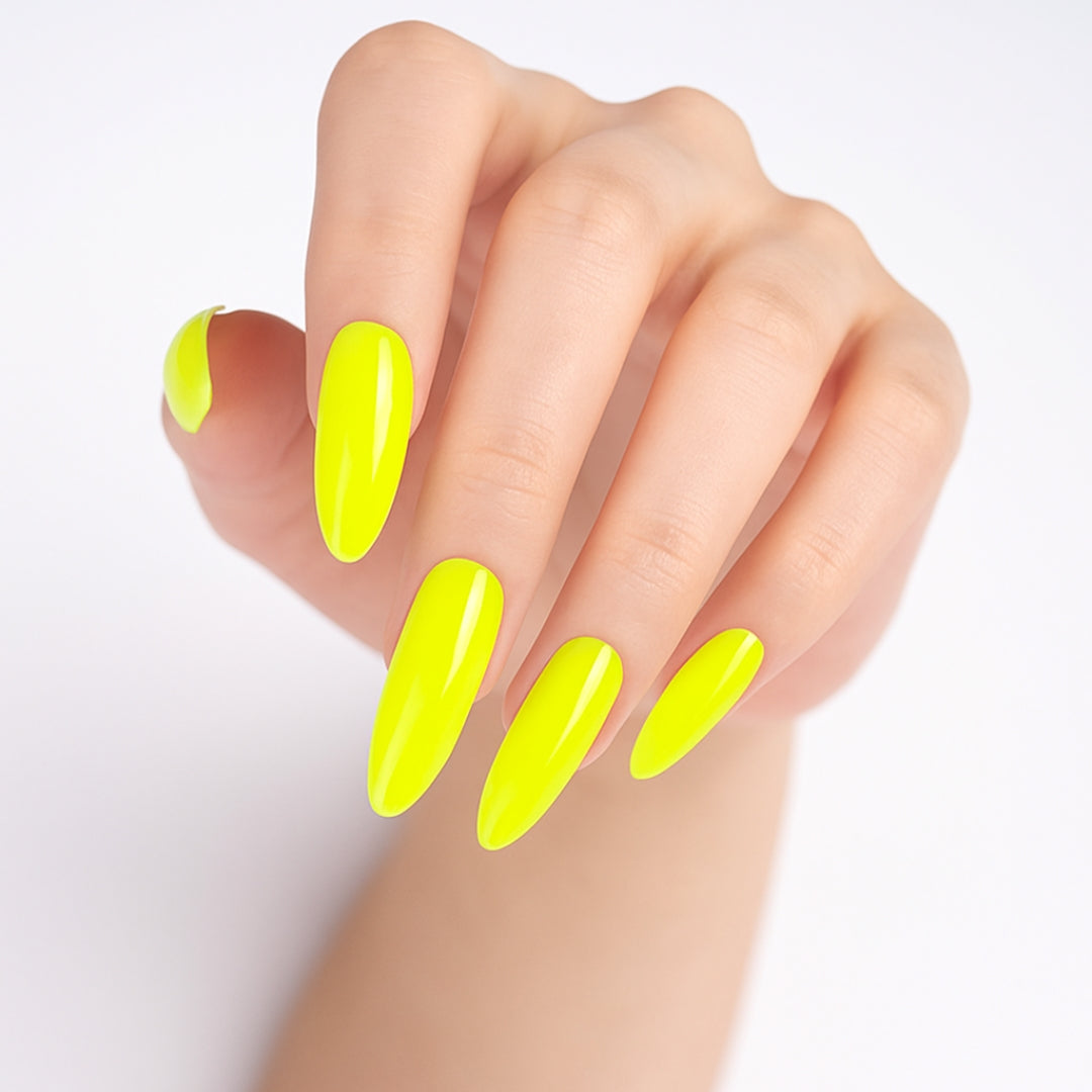 Gel Nails Electric Lemon