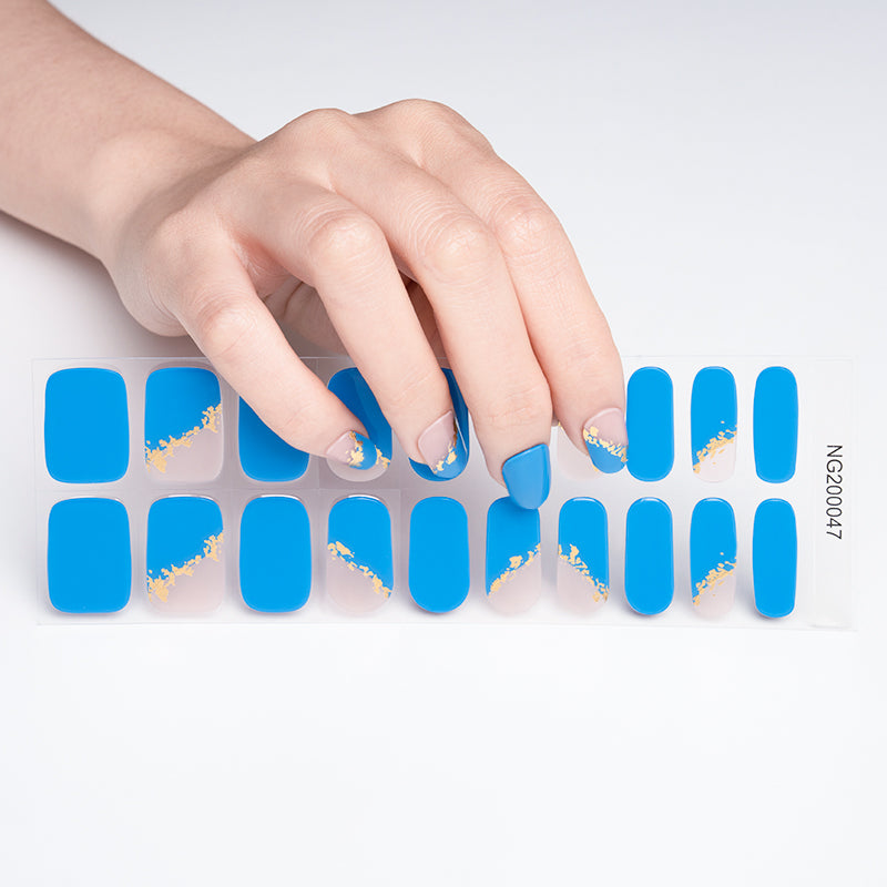 Gel Nails Golden Azure