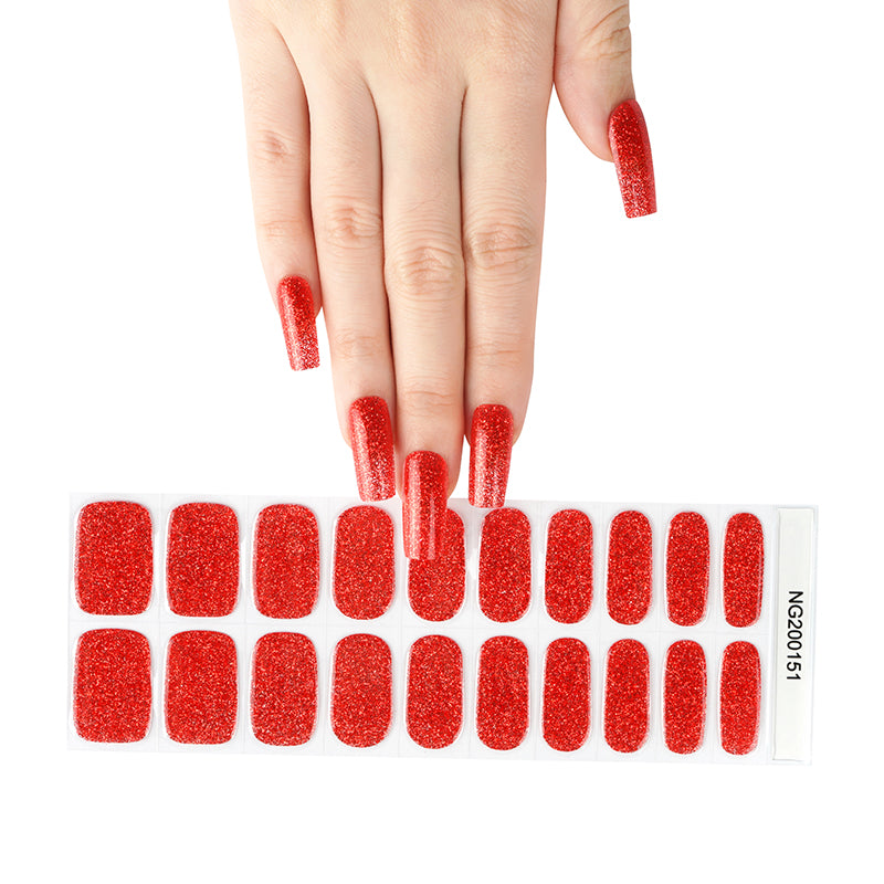 Gel Nails Ruby Sparkle