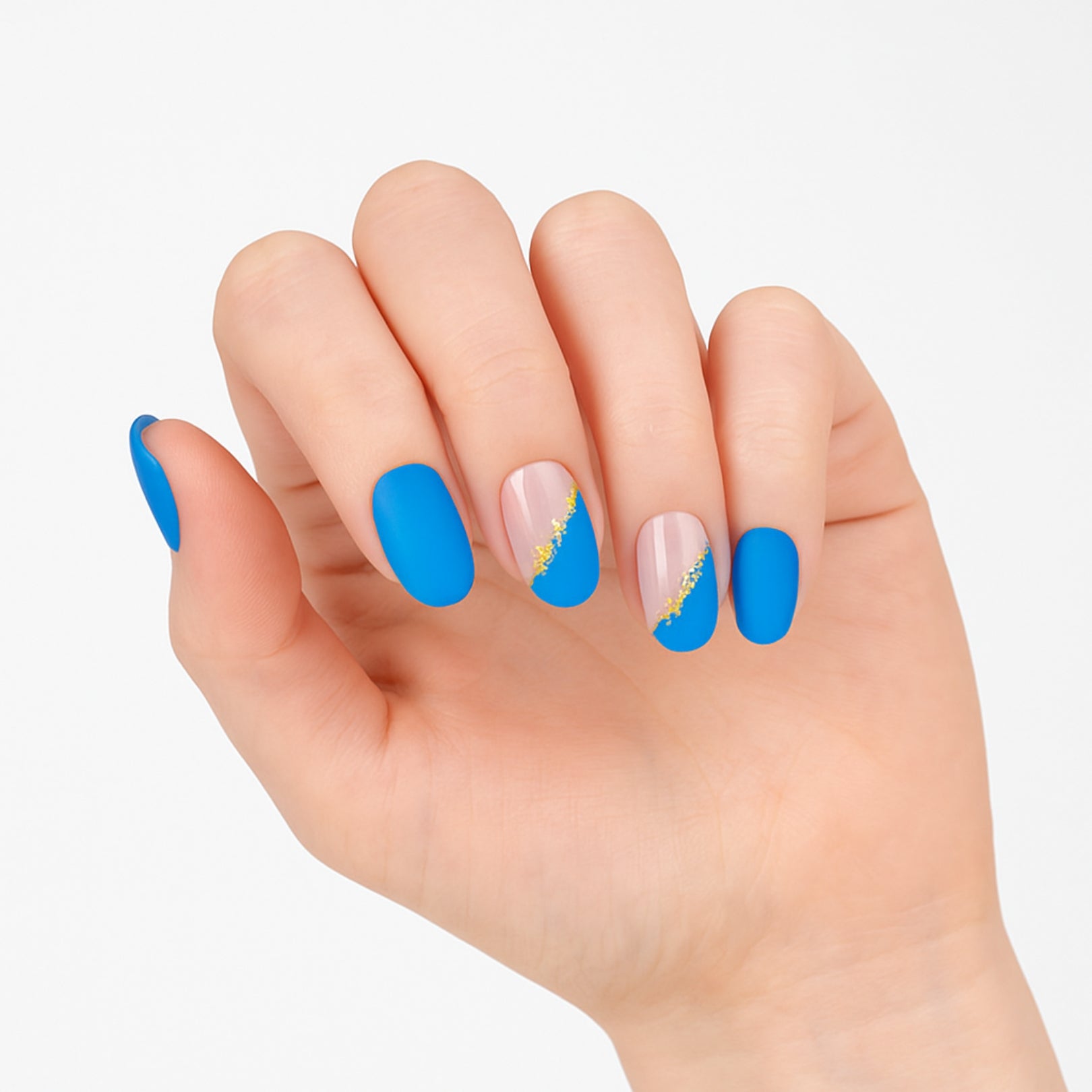 Gel Nails Golden Azure