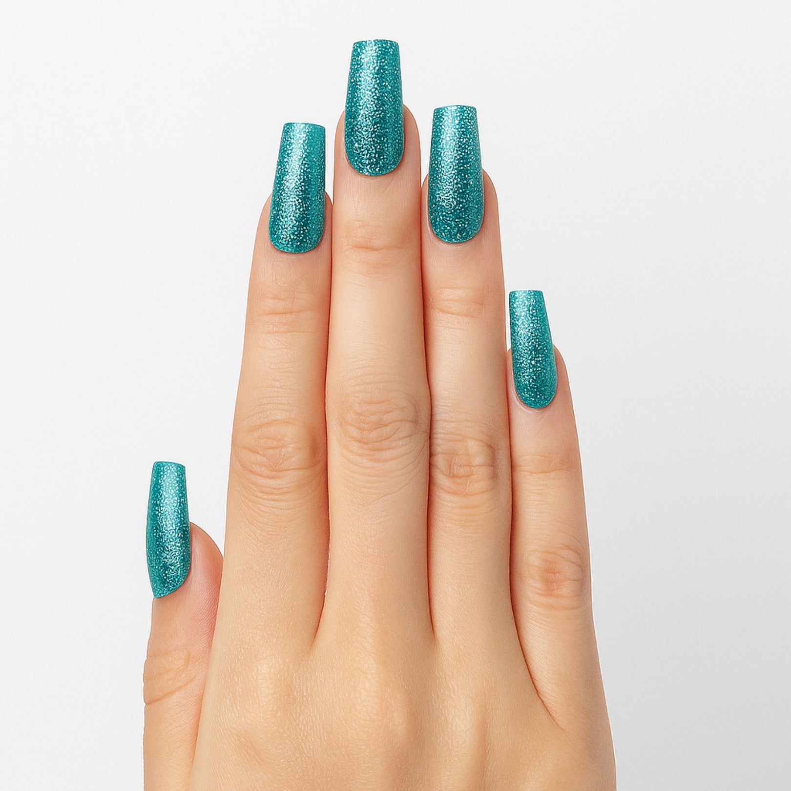 Gel Nails Turquoise Twinkle